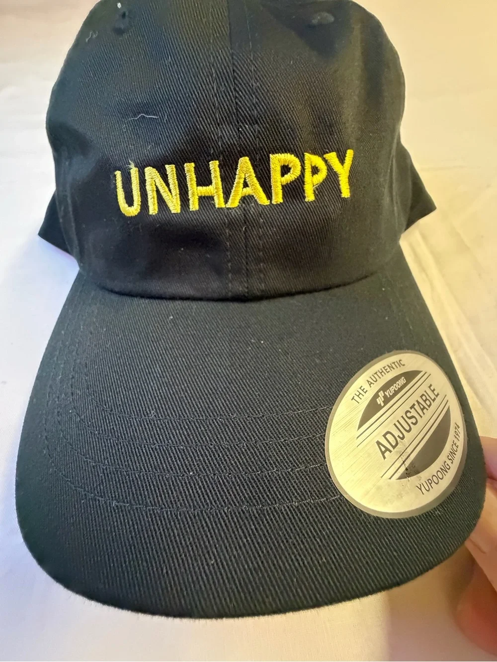 Unhappy Embroidered  Cap - Black